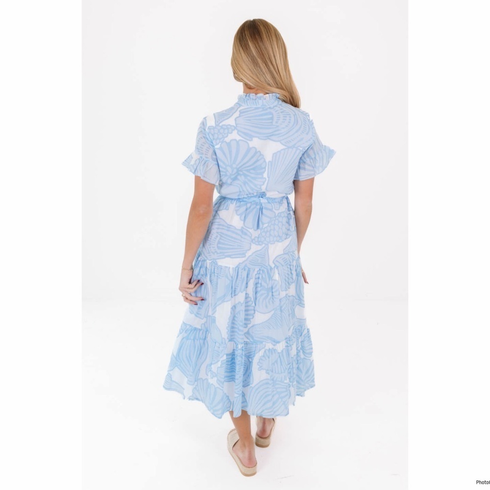 J.Marie The Charlotte Delaney Button Up Midi Dress Blue Size XS NWT - Picture 2 of 9